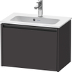 Duravit Ketho 2 wastafelonderbouwkast met 1 lade 61x39x44cm met greep antraciet grafiet supermat SW772951