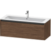 Duravit Ketho 2 wastafelonderbouwkast met 1 lade voor enkele wastafel 121x48x44cm met greep antraciet donker noten mat SW772855