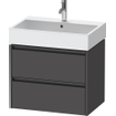 Duravit Ketho 2 wastafelonderbouwkast met 2 laden 68.4x46x54.9cm met grepen antraciet grafiet mat SW772360