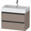 Duravit Ketho 2 wastafelonderbouwkast met 2 laden 78.4x46x54.9cm met grepen antraciet basalt mat SW772686