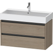 Duravit Ketho 2 wastafelonderbouwkast met 2 laden 98.4x46x54.9cm met grepen antraciet eiken terra mat SW772385