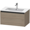 Duravit Ketho 2 wastafelonderbouwkast met 1 lade 81x48x44cm met greep antraciet eiken terra mat SW773031
