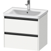 Duravit Ketho 2 wastafelonderbouwkast met 2 laden 63.4x45.5x54.9cm met grepen antraciet wit mat SW772304