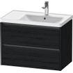 Duravit Ketho 2 wastafelonderbouwkast met 2 laden voor waskom rechts 78.4x45.5x54.9cm met grepen antraciet eiken zwart mat SW772030