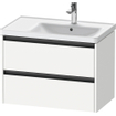 Duravit Ketho 2 wastafelonderbouwkast met 2 laden voor waskom rechts 78.4x45.5x54.9cm met grepen antraciet wit mat SW772349