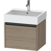Duravit Ketho 2 wastafelonderbouwkast met 1 lade 58.4x46x44cm met greep antraciet eiken terra mat SW773043