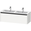 Duravit Ketho 2 wastafelonderbouwkast met 1 lade voor dubbele wastafel 128x48x44cm met greep antraciet wit mat SW771841
