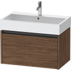 Duravit Ketho 2 wastafelonderbouwkast met 1 lade 78.4x46x44cm met greep antraciet donker noten mat SW772867