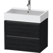 Duravit Ketho 2 wastafelonderbouwkast met 2 laden 68.4x46x54.9cm met grepen antraciet eiken zwart mat SW772306