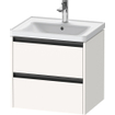 Duravit Ketho 2 Wastafelonderkast - 2 laden - 58.4x45.5x54.9cm - grepen antraciet - wit supermat SW772763