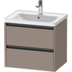 Duravit Ketho 2 wastafelonderbouwkast met 2 laden 63.4x45.5x54.9cm met grepen antraciet basalt mat SW772214