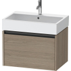 Duravit Ketho 2 wastafelonderbouwkast met 1 lade 68.4x46x44cm met greep antraciet eiken terra mat SW772375