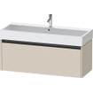 Duravit Ketho 2 wastafelonderbouwkast met 1 lade voor enkele wastafel 118.4x46x44cm met greep antraciet taupe supermat SW773124