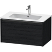 Duravit Ketho 2 wastafelonderbouwkast met 1 lade 81x48x44cm met greep antraciet eiken zwart mat SW772852