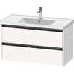 Duravit Ketho 2 wastafelonderbouwkast met 2 laden 98.4x45.5x54.9cm met grepen antraciet wit supermat SW771786