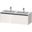 Duravit Ketho 2 wastafelonderbouwkast met 1 lade voor dubbele wastafel 128x48x44cm met greep antraciet hoogglans wit SW772367