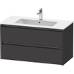 Duravit Ketho 2 wastafelonderbouwkast met 2 laden 101x48x55cm met grepen antraciet grafiet supermat SW772029