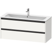 Duravit Ketho 2 wastafelonderbouwkast met 2 laden voor enkele wastafel 121x48x55cm met grepen antraciet wit mat SW772909