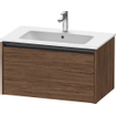 Duravit Ketho 2 wastafelonderbouwkast met 1 lade 81x48x44cm met greep antraciet donker noten mat SW772723