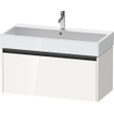 Duravit Ketho 2 wastafelonderbouwkast met 1 lade 98.4x46x44cm met greep antraciet hoogglans wit SW772321