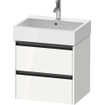 Duravit Ketho 2 wastafelonderbouwkast - 2 laden - 58.4x46x54.9cm - grepen antraciet - hoogglans wit SW772943