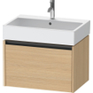 Duravit Ketho 2 wastafelonderbouwkast met 1 lade 68.4x46x44cm met greep antraciet natuur eiken mat SW771909