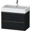Duravit Ketho 2 wastafelonderbouwkast met 2 laden 78.4x46x54.9cm met grepen antraciet eiken zwart mat SW772863