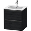 Duravit Ketho.2 wastafelonderkast 51x42x54.9cm geschikt voor 1 waskom Spaanplaat Eiken (zwart) Mat SW772872
