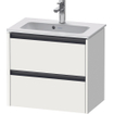 Duravit Ketho 2 wastafelonderbouwkast met 2 laden 61x39x54.9cm met grepen antraciet wit mat SW772897