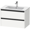 Duravit Ketho 2 wastafelonderbouwkast met 2 laden 81x48x55cm met grepen antraciet wit mat SW772906