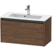 Duravit Ketho 2 wastafelonderbouwkast met 1 lade 68x39x44cm met greep antraciet donker noten mat SW772223