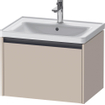 Duravit Ketho 2 wastafelonderbouwkast met 1 lade 63.4x45.5x44cm met greep antraciet taupe supermat SW771925