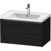 Duravit Ketho 2 wastafelonderbouwkast met 1 lade 78.4x45.5x44cm met greep antraciet eiken zwart mat SW772865