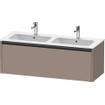 Duravit Ketho 2 wastafelonderbouwkast met 1 lade voor dubbele wastafel 128x48x44cm met greep antraciet basalt mat SW772055