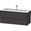 Duravit Ketho 2 wastafelonderbouwkast met 2 laden voor enkele wastafel 121x48x55cm met grepen antraciet grafiet supermat SW772972