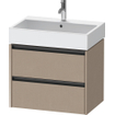 Duravit Ketho 2 wastafelonderbouwkast met 2 laden 68.4x46x54.9cm met grepen antraciet Linnen mat SW773091