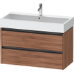 Duravit Ketho 2 wastafelonderbouwkast met 2 laden 98.4x46x54.9cm met grepen antraciet noten mat SW773106