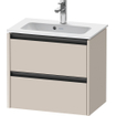 Duravit Ketho 2 wastafelonderbouwkast met 2 laden 61x39x54.9cm met grepen antraciet taupe mat SW772832