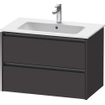 Duravit Ketho 2 wastafelonderbouwkast met 2 laden 81x48x55cm met grepen antraciet grafiet supermat SW772970