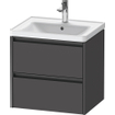 Duravit Ketho 2 wastafelonderbouwkast met 2 laden 58.4x45.5x54.9cm met grepen antraciet grafiet mat SW773015