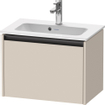 Duravit Ketho 2 wastafelonderbouwkast met 1 lade 61x39x44cm met greep antraciet taupe supermat SW773139