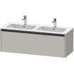 Duravit Ketho 2 wastafelonderbouwkast met 1 lade voor dubbele wastafel 128x48x44cm met greep antraciet betongrijs mat SW772191