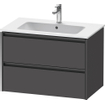 Duravit Ketho 2 wastafelonderbouwkast met 2 laden 81x48x55cm met grepen antraciet grafiet mat SW773002