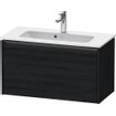 Duravit Ketho 2 wastafelonderbouwkast met 1 lade 68x39x44cm met greep antraciet eiken zwart mat SW772296