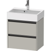 Duravit Ketho 2 Wastafelonderkast - 2 laden - 58.4x39x54.9cm - grepen antraciet - betongrijs mat SW772663