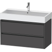 Duravit Ketho 2 wastafelonderbouwkast met 2 laden 98.4x46x54.9cm met grepen antraciet grafiet mat SW772039