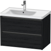 Duravit Ketho 2 wastafelonderbouwkast met 2 laden voor waskom links 78.4x45.5x54.9cm met grepen antraciet eiken zwart mat SW772866
