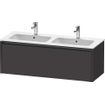 Duravit Ketho 2 wastafelonderbouwkast met 1 lade voor dubbele wastafel 128x48x44cm met greep antraciet grafiet supermat SW772087