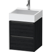 Duravit Ketho 2 wastafelonderbouwkast - 2 laden - 48.4x46x54.9cm - grepen antraciet - eiken zwart mat SW771893