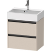 Duravit Ketho 2 Wastafelonderkast - 2 laden - 58.4x39x54.9cm - grepen antraciet - taupe mat SW772838
